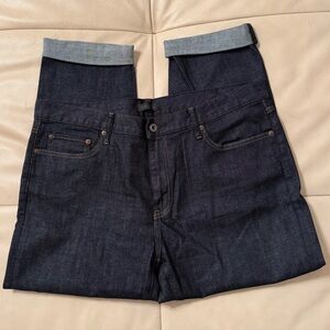 Uniqlo Women’s Slim Boyfriend Tapered Jeans Mid Rise in Darkest Denim